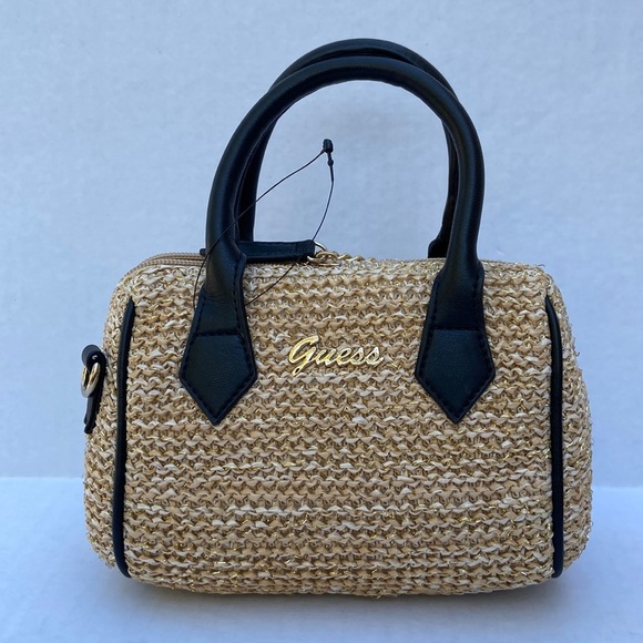 New GUESS Mini Straw Crossbody Satchel - Picture 1 of 5